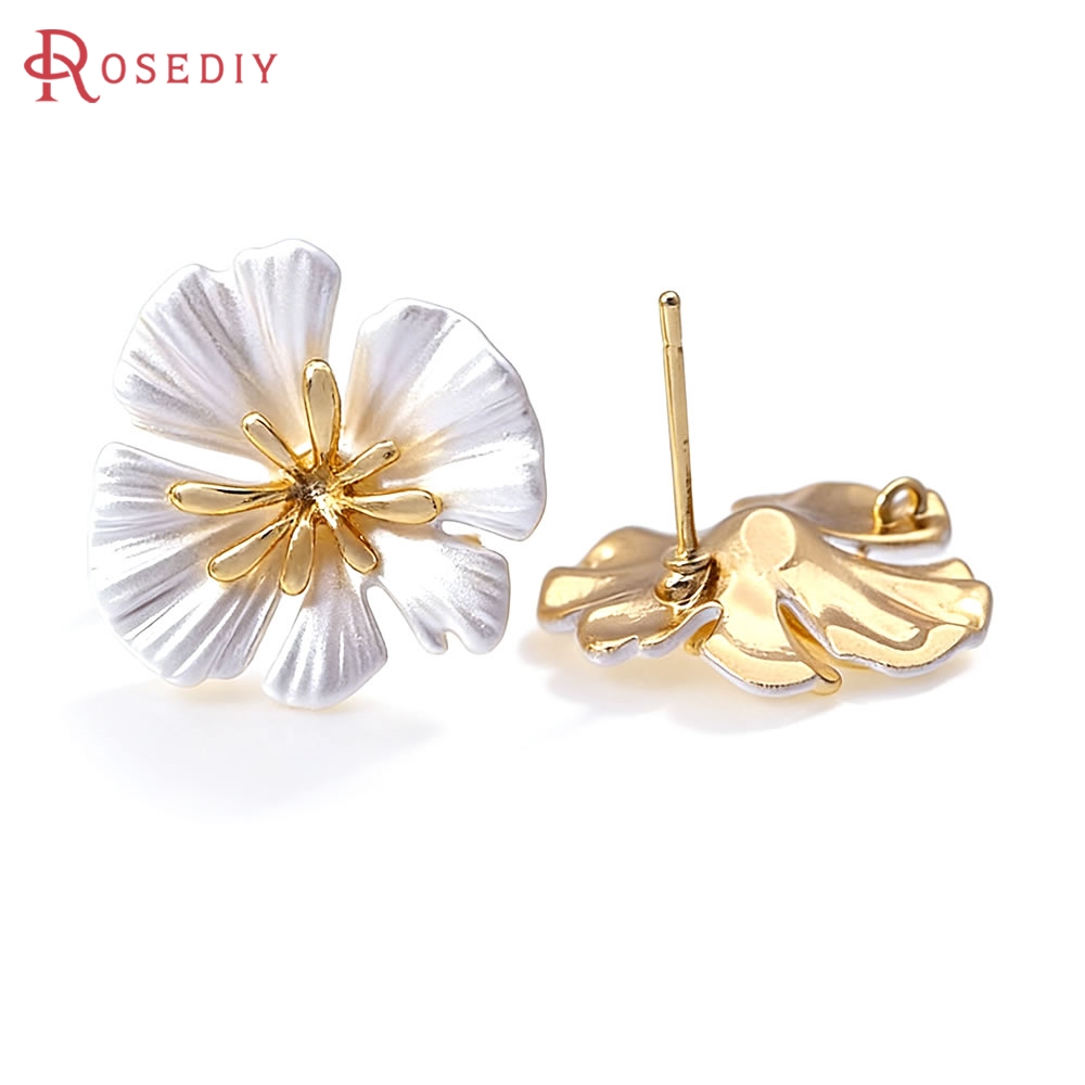Jewelry Making Gold - Серьги-гвоздики из латуни под 18-каратное золото
