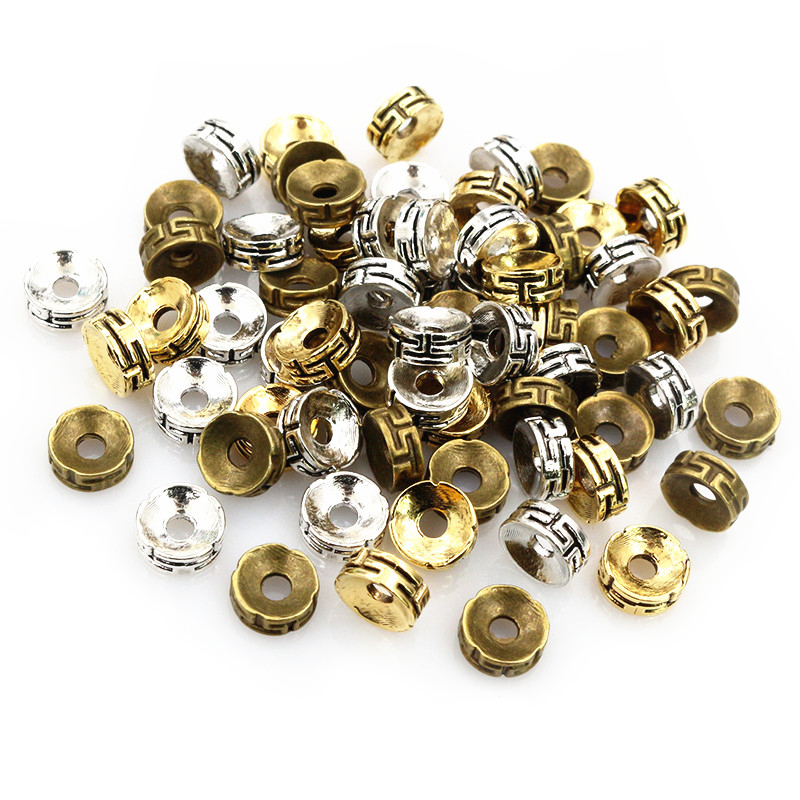 Eyepin Ball End - 50 шт. 7,5x3 мм бусины-распорки бронза