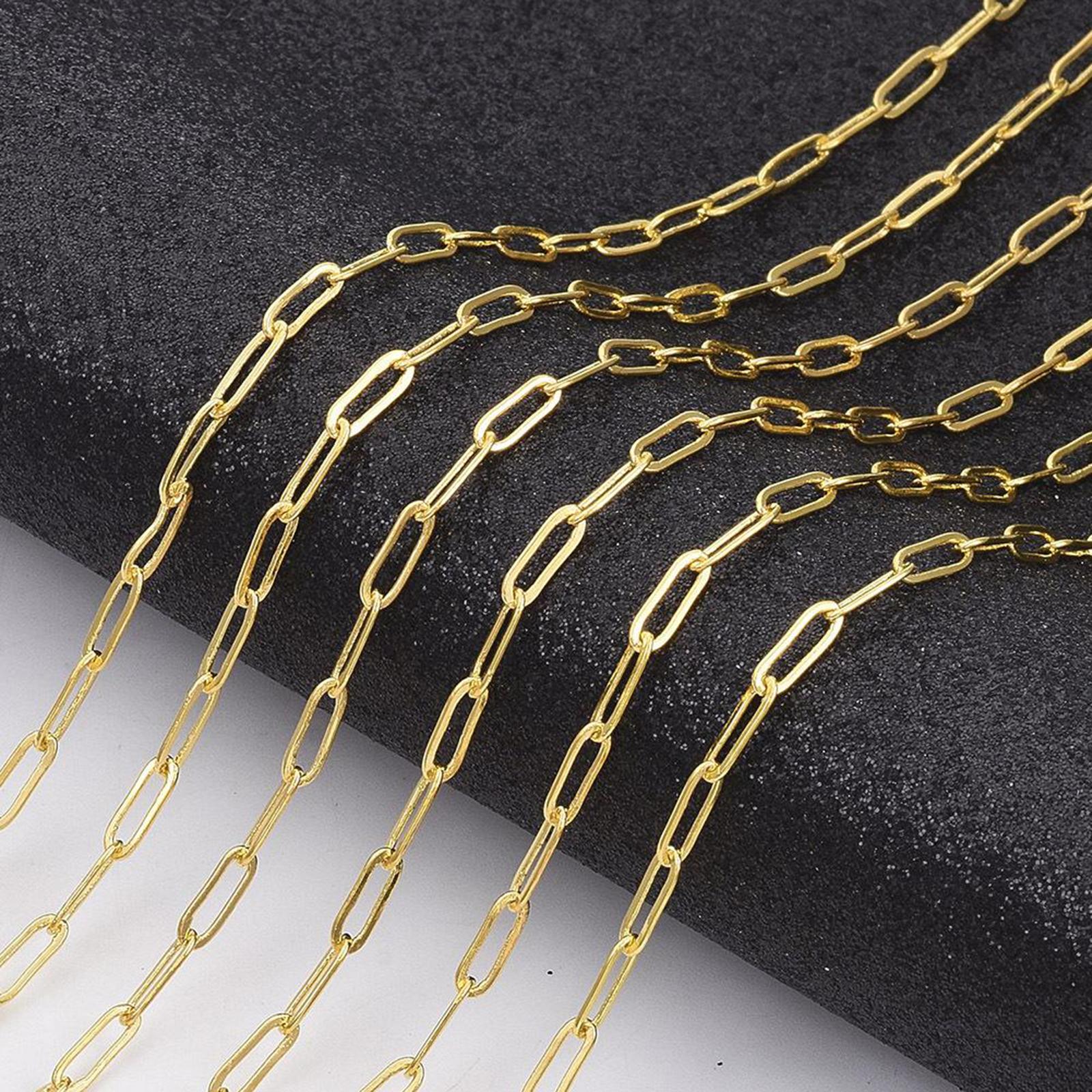 Chain Roll Cable - Цепочки-колье 16 футов/рулон, оптовая продажа, золотистые,
