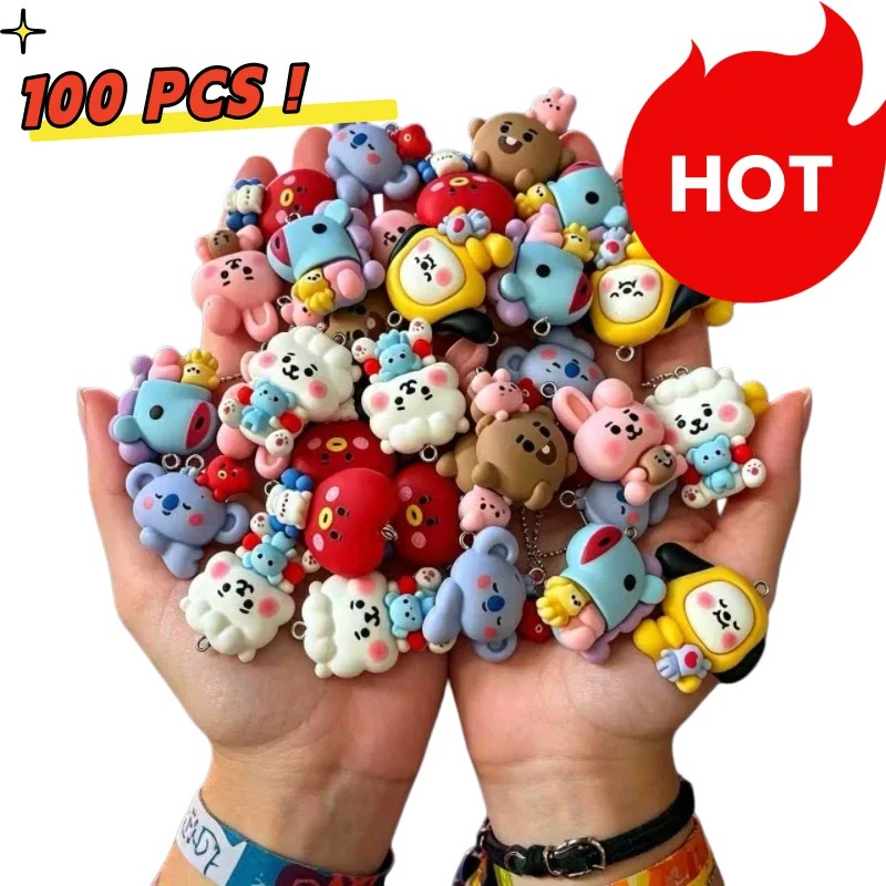 Jewelry Making Resin - 7 шт. смоляных мультяшных шармов BT21