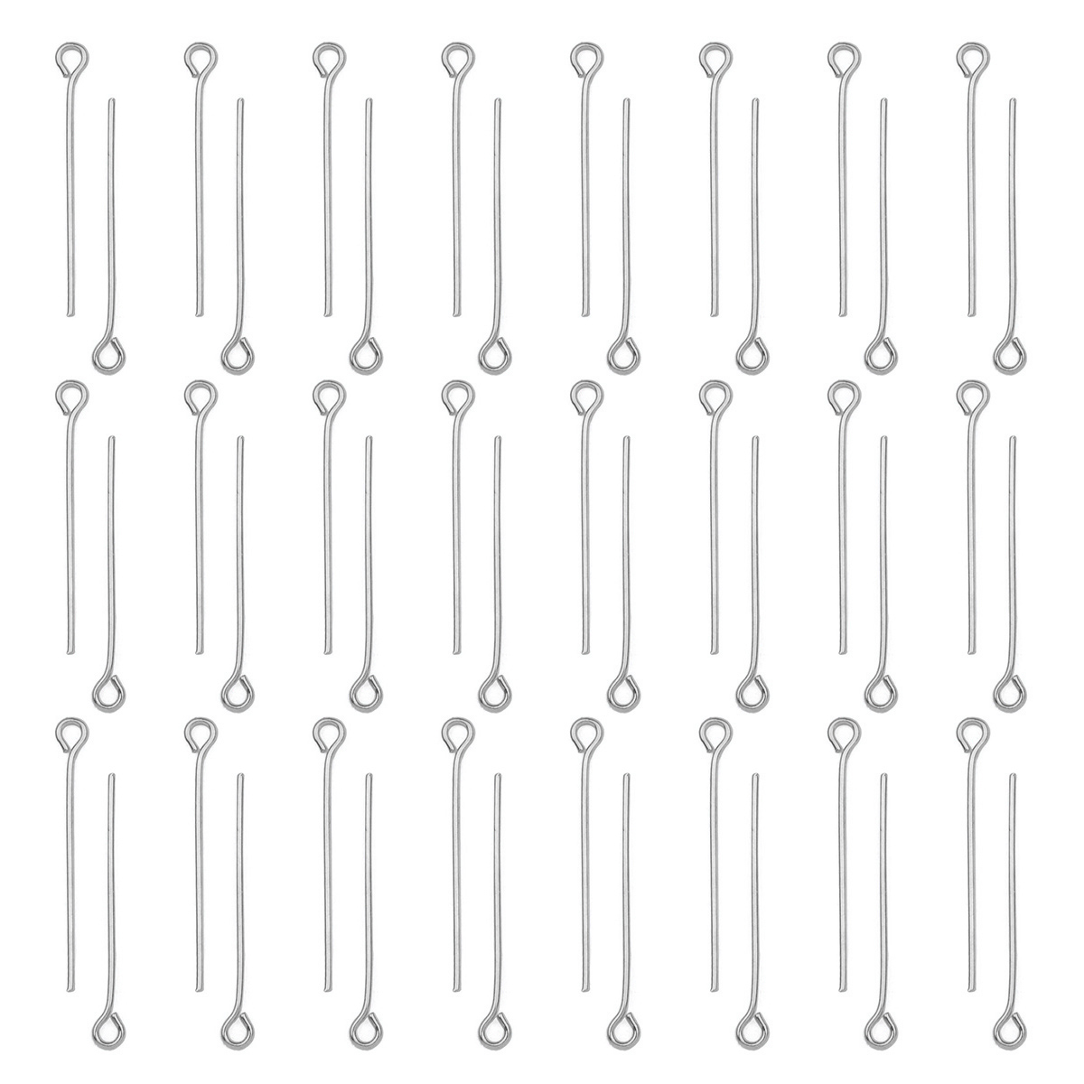 Jewelry Making Eye Pins - 100 шт./лот, штифты-кольца из нержавеющей стали,