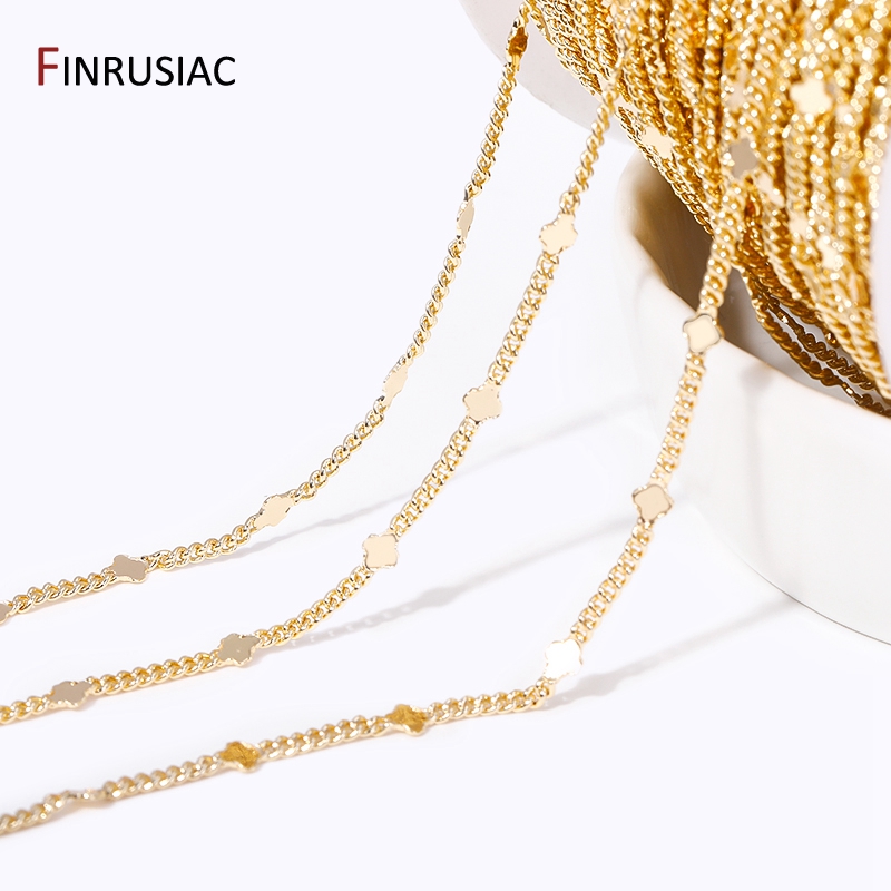 Chain Roll Cable - Позолоченная латунная кабельная цепь с блестками,