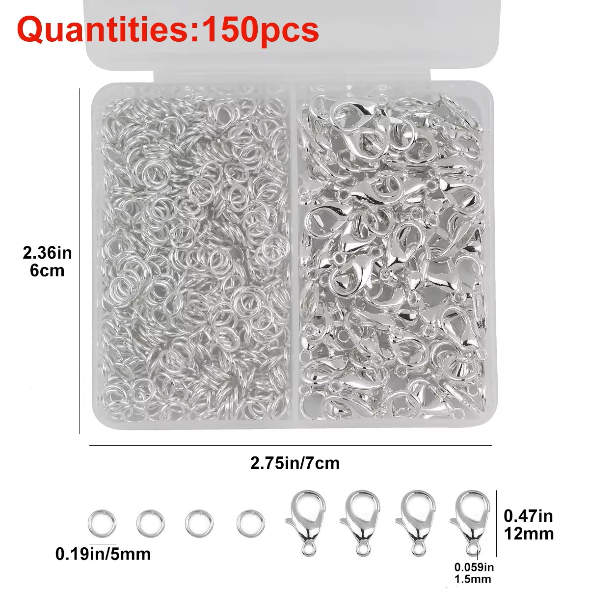 150 шт./кор. серебряные застеж – обзор и цена Jewelry Making Organizer Box